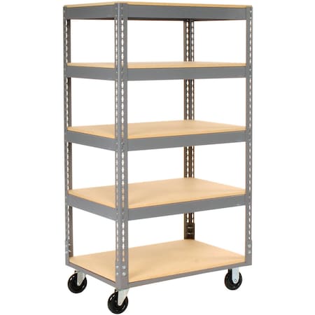 Global Industrial Boltless Shelf Truck, Steel, 36 in L, 18 in W, 65 in H 585413